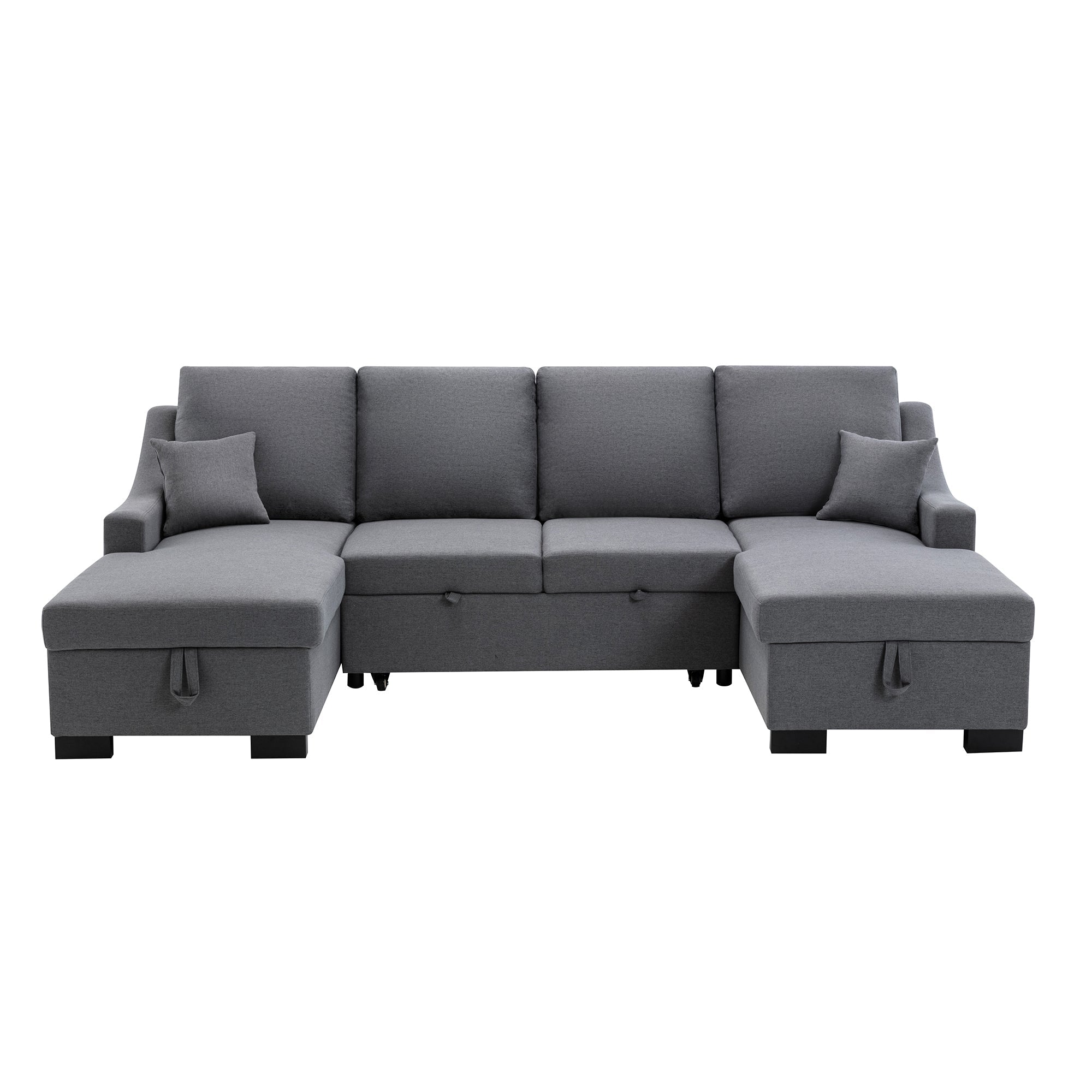 Upholstery Sleeper Sectional Sofa with Double Storage Spaces, 2 - Horizon Bliss