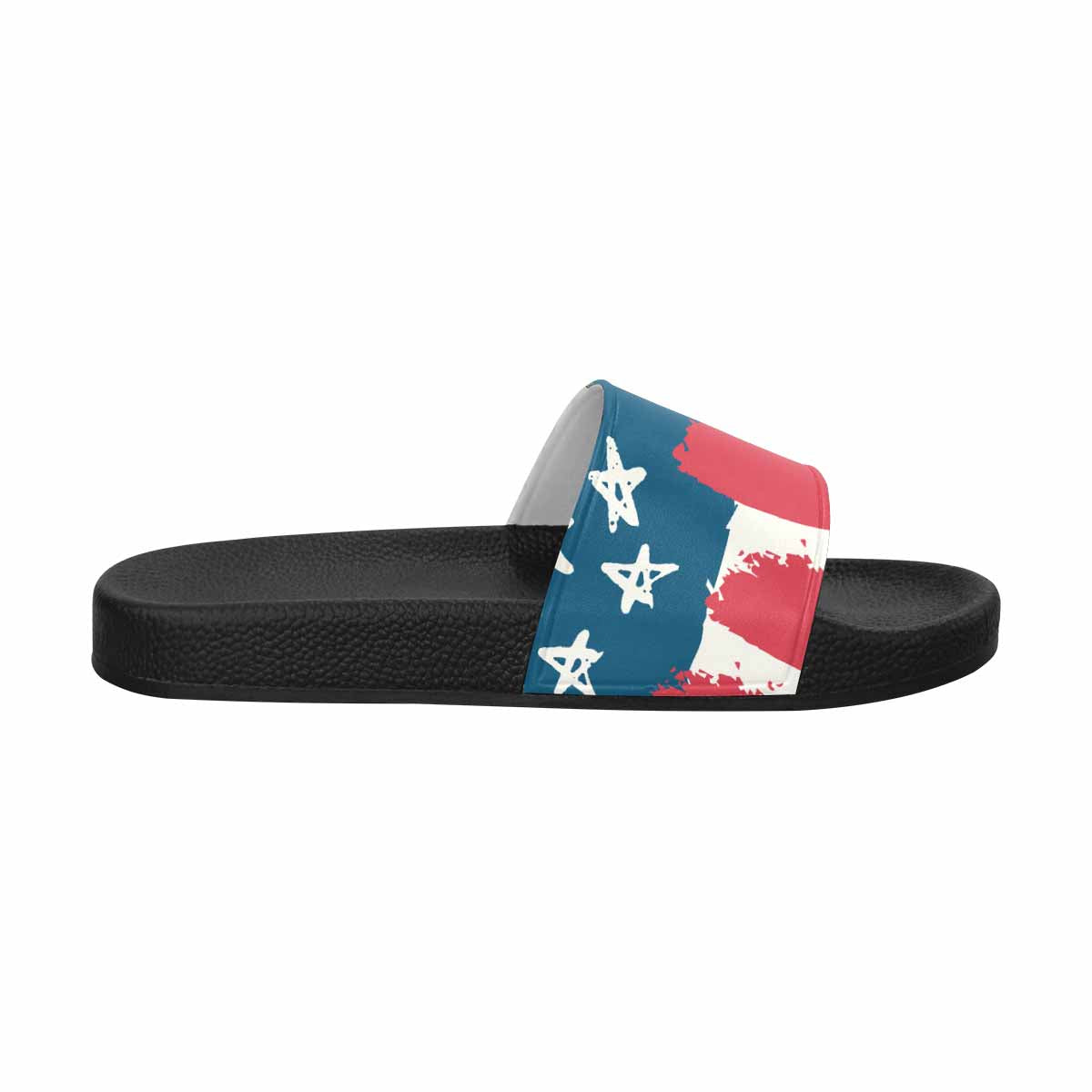 Mens Slide Sandals, Stars And Stripes Print - Horizon Bliss