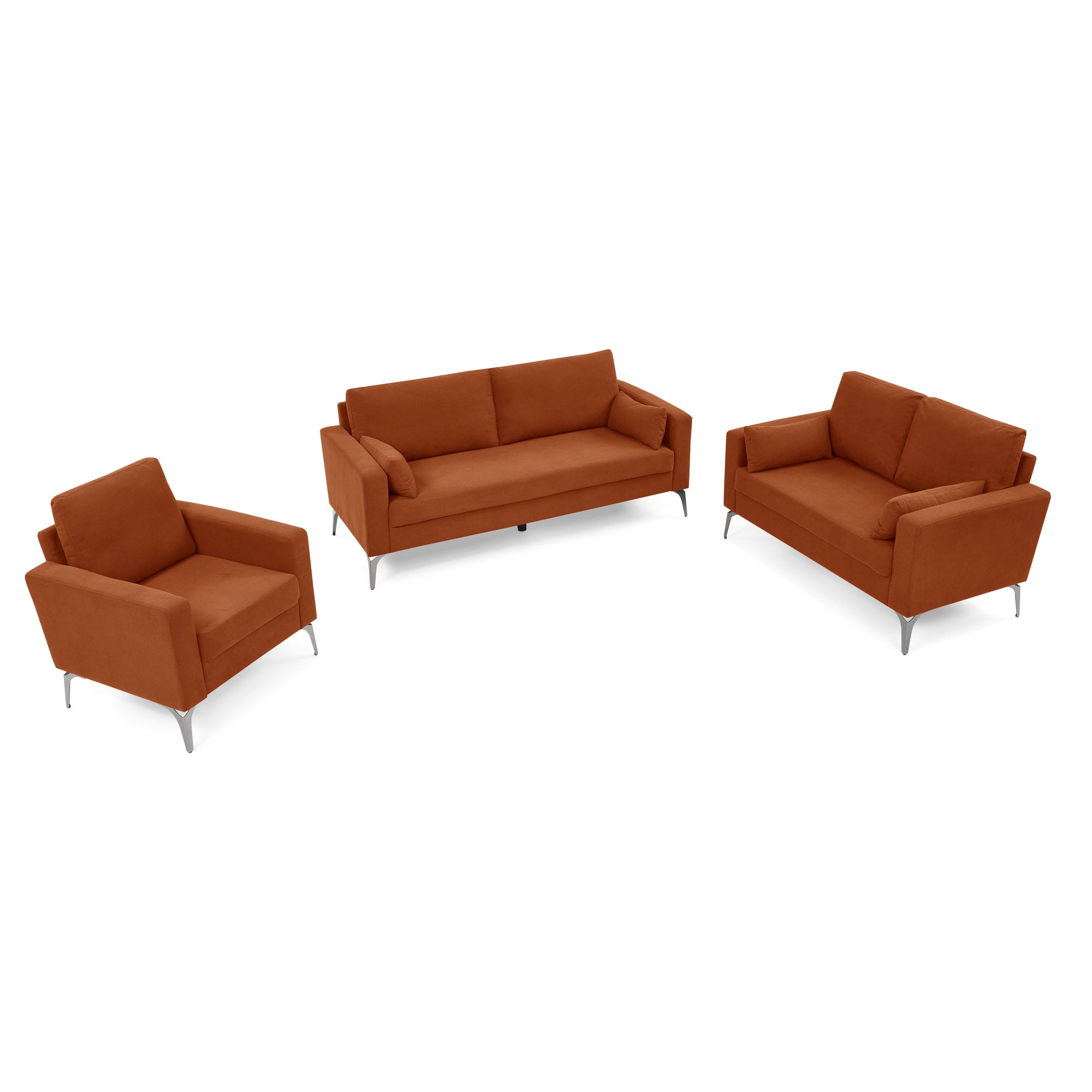 3 Piece Living Room Sofa Set, including 3-Seater Sofa, Loveseat and - Horizon Bliss