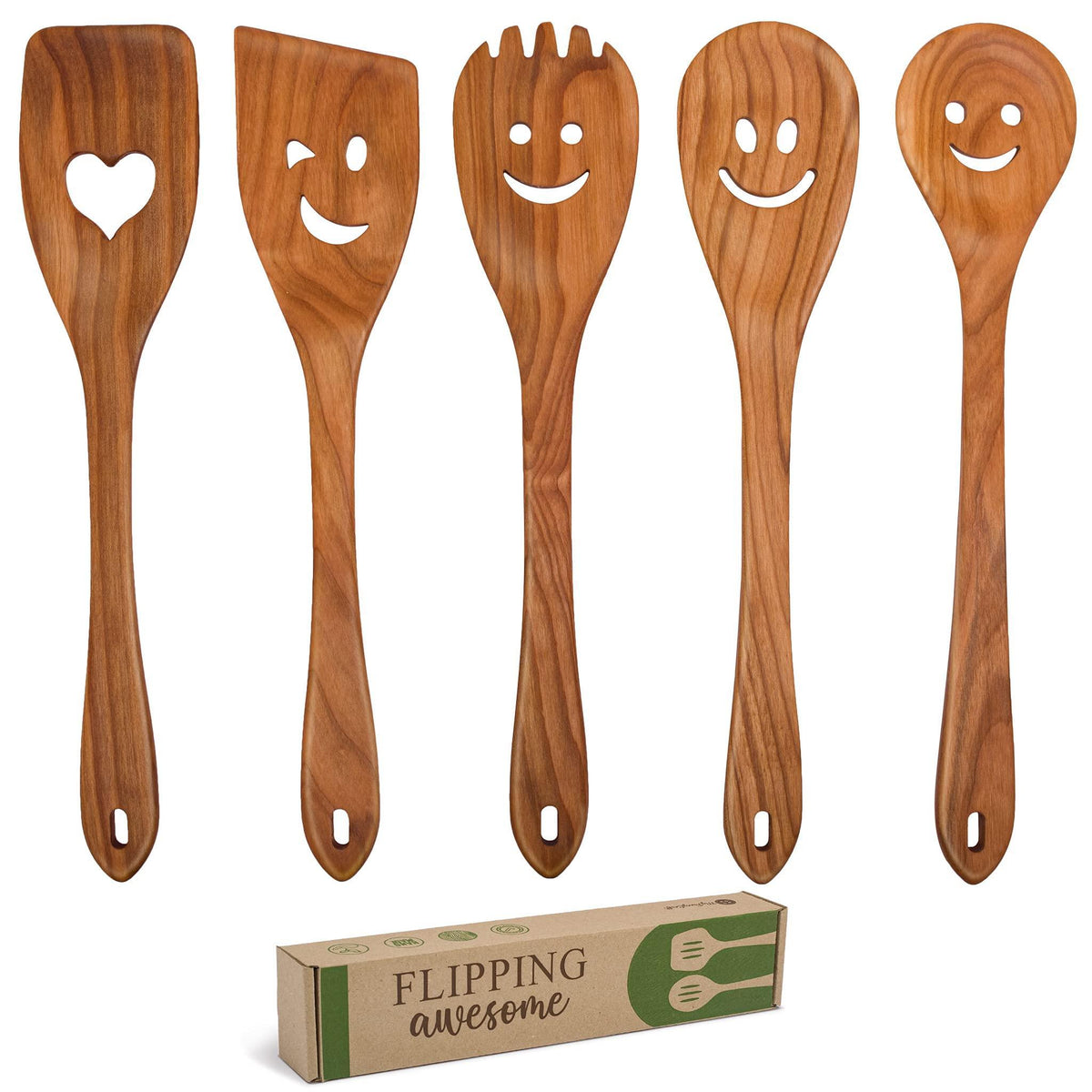 Spatula Set Cherry Wood Spurtle Supplies Cast Scraper Wooden Spoons