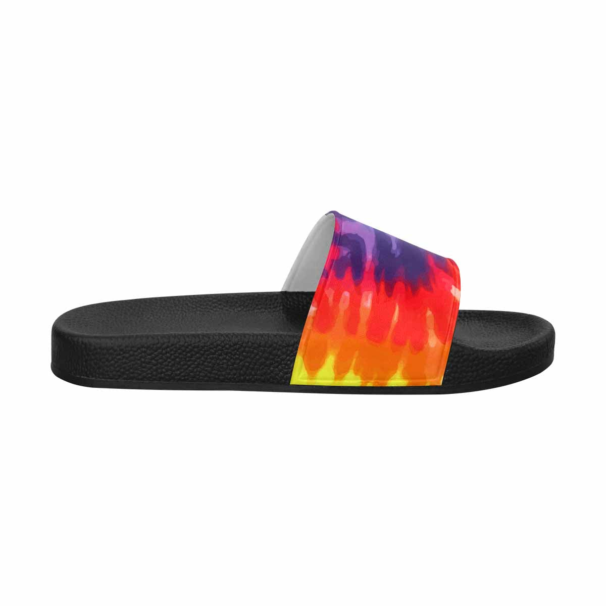 Mens Slide Sandals, Flip Flop Peace & Love Tie-dye Rainbow Shoes - Horizon Bliss