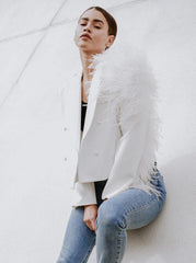 Lydia Ostrich Feather Blazer