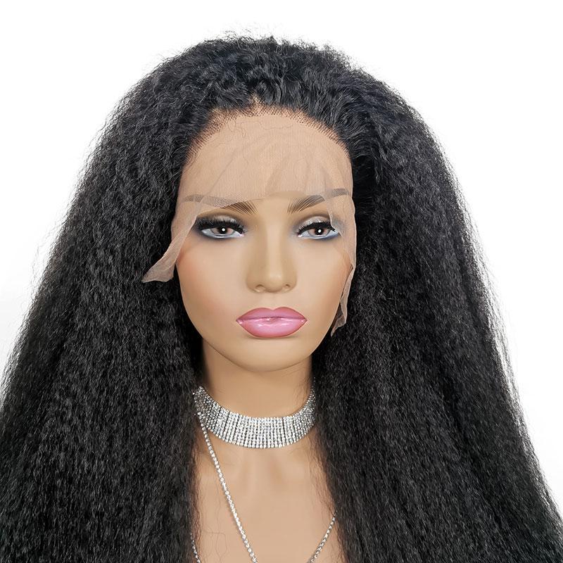 13x4 HD Transparent Lace Frontal Kinky Straight Human Hair Wigs 200% D - Horizon Bliss