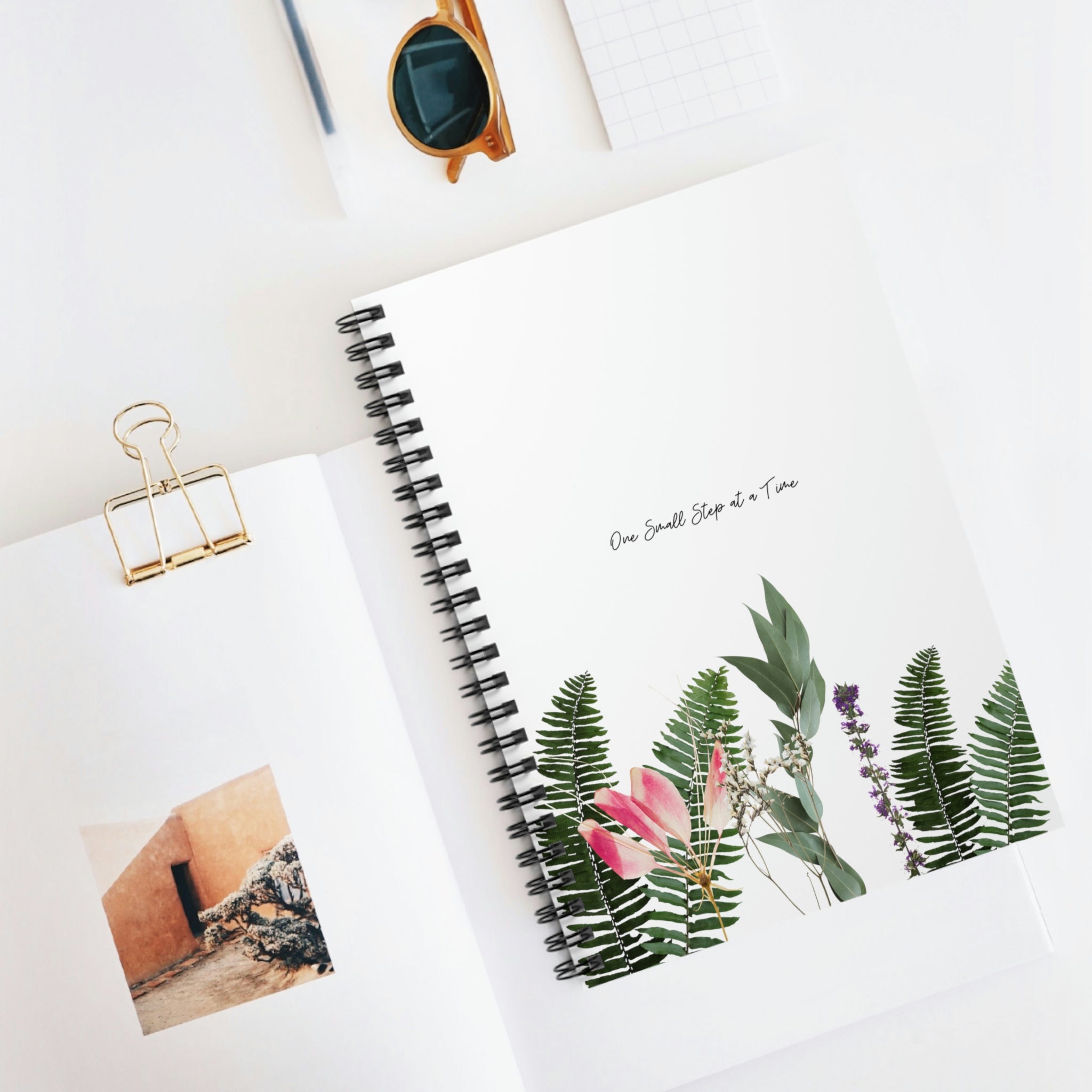 One Small Step at a Time Plant Theme Spiral Notebook - Horizon Bliss