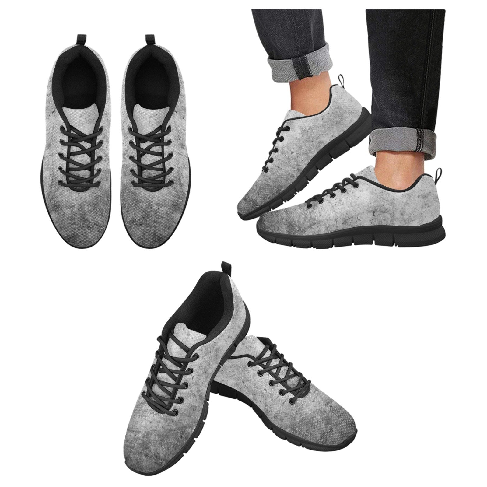 Womens Sneakers, Grey And Black  Running Shoes - Horizon Bliss