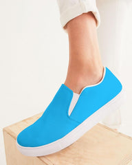 Womens Sneakers - Vibrant Blue Low Top Slip-on Canvas Sports Shoes - Horizon Bliss