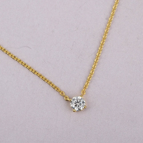 White Moissanite Chain Pendant Sterling Silver