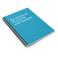 My diary of failures and excuses Funny Notebook - Horizon Bliss