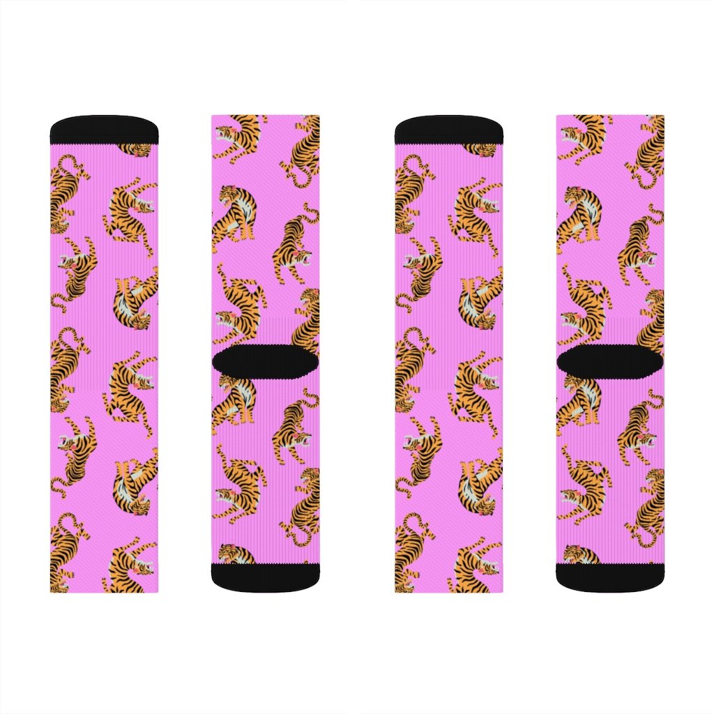 Tiger Fun Novelty Socks Pink - Horizon Bliss