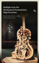 ROBOTIME - Wooden Music Box Puzzles for Adults AMK63 / Magic Cello / 3