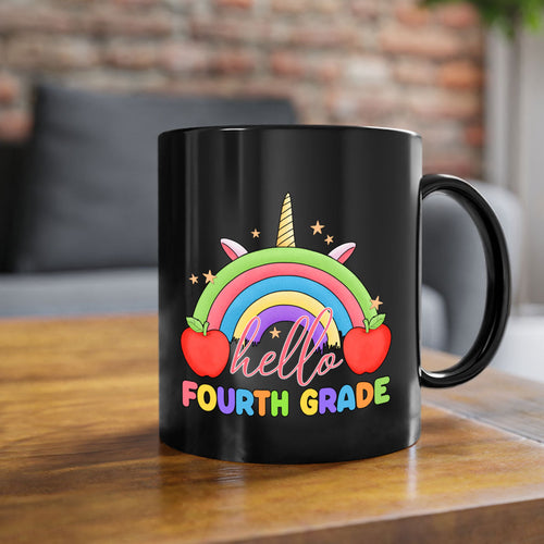 Hello 4th Grade Unicorn Rainbow 14#- 4th grade-Mug / Coffee Cup