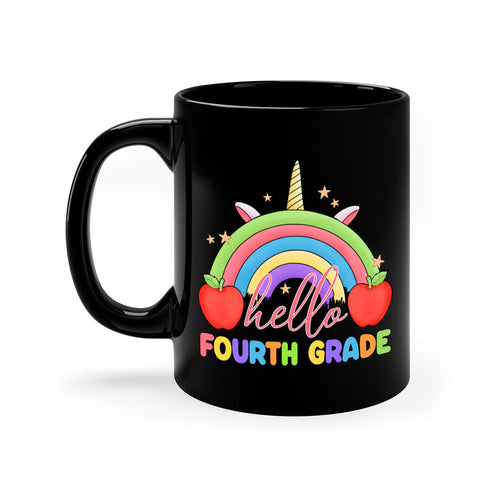 Hello 4th Grade Unicorn Rainbow 14#- 4th grade-Mug / Coffee Cup