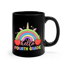 Hello 4th Grade Unicorn Rainbow 14#- 4th grade-Mug / Coffee Cup