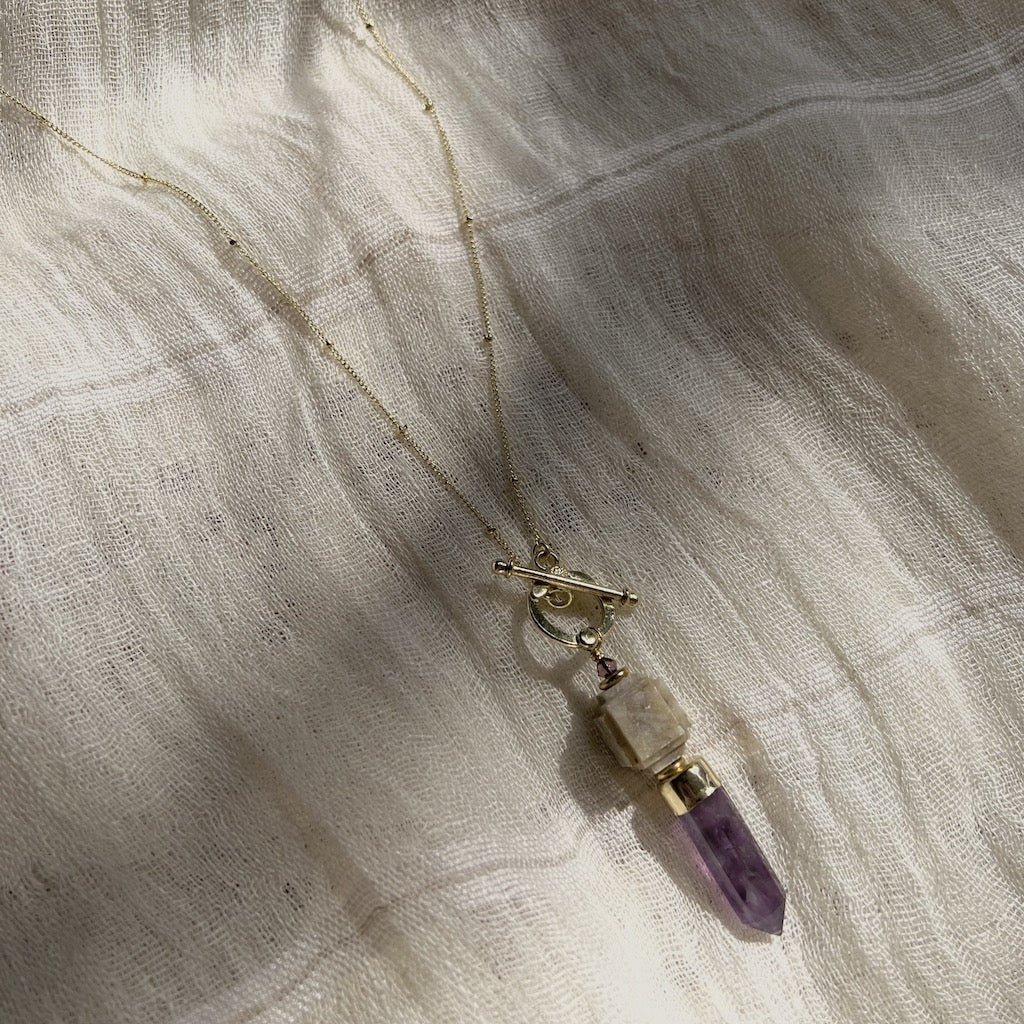 Amethyst Lariat Necklace - Horizon Bliss