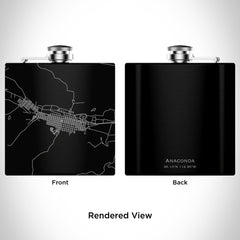 Anaconda - Montana Map Hip Flask in Matte Black