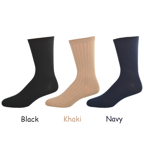 Big Boys & Girls (Unisex) Classic Dress Uniform Ribbed Crew Socks - Horizon Bliss