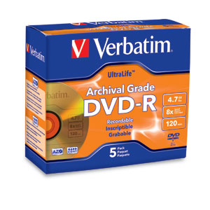 VERBATIM 96320 Disk  DVD-R  4.7GB  8X  Ultralife ArchivalGrade  Gold S - Horizon Bliss