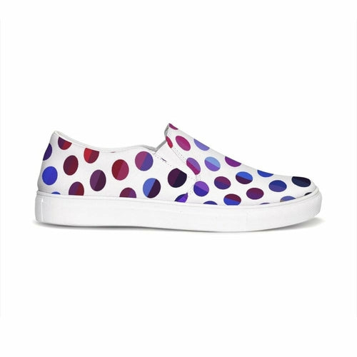 Athletic Sneakers, Low Cut Polka Dot Canvas Slip-on Sports Shoes - Horizon Bliss