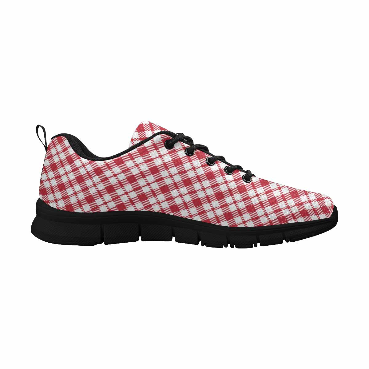 Sneakers For Men,   Buffalo Plaid Red And White - Running Shoes Dg858 - Horizon Bliss