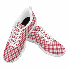 Sneakers For Men,   Buffalo Plaid Red And White - Running Shoes Dg859 - Horizon Bliss