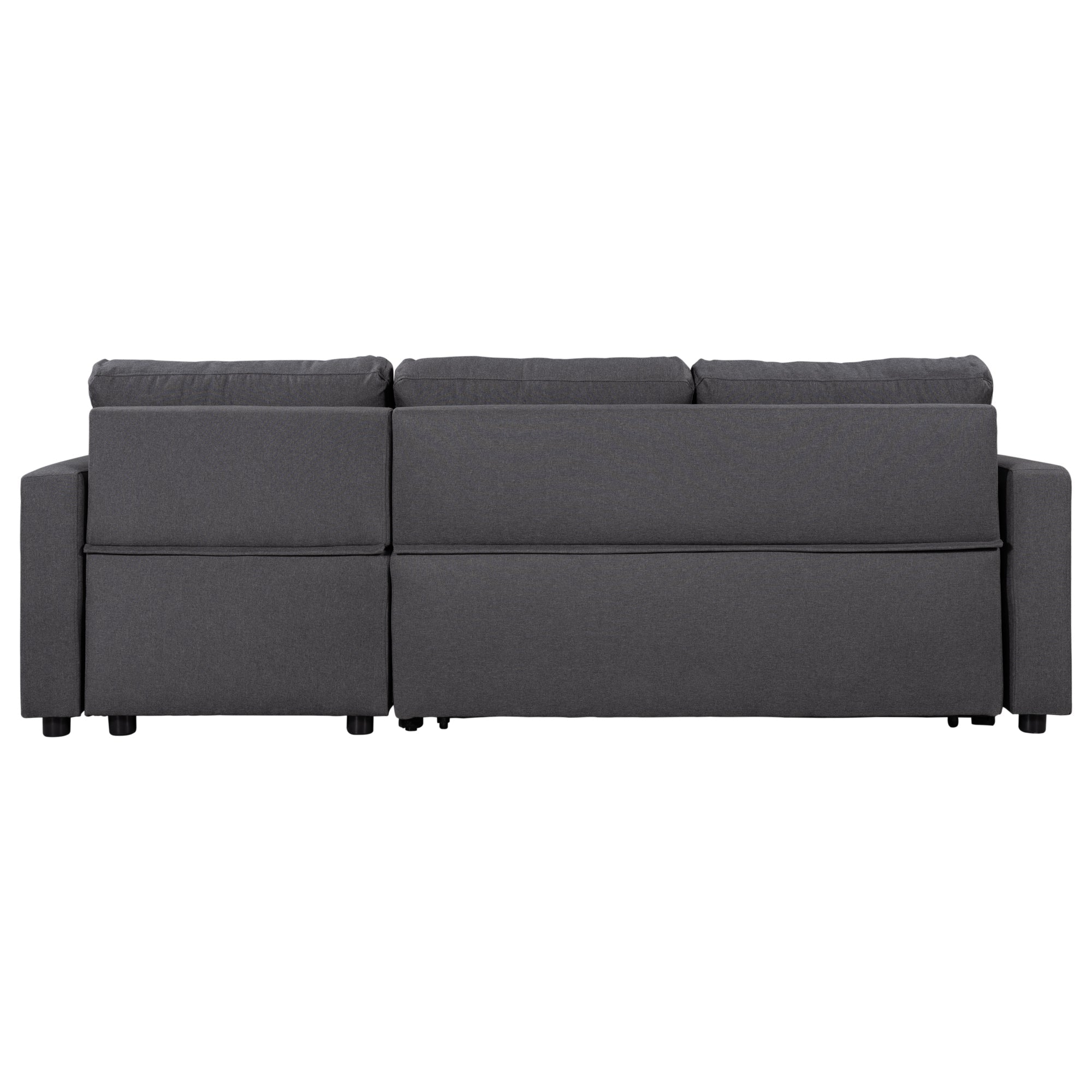 Upholstery  Sleeper Sectional Sofa Grey with Storage Space, 2 Tossing - Horizon Bliss