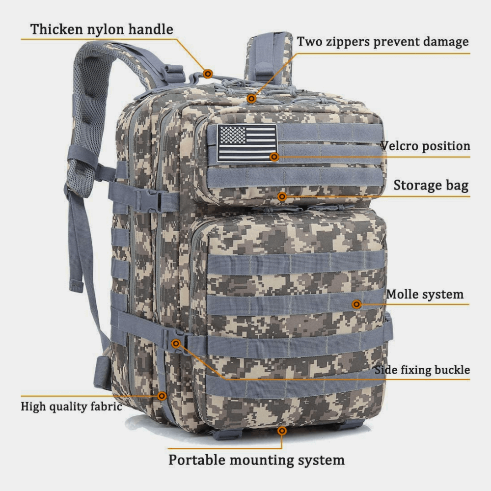 Tactical 45L Molle Rucksack Backpack - Horizon Bliss