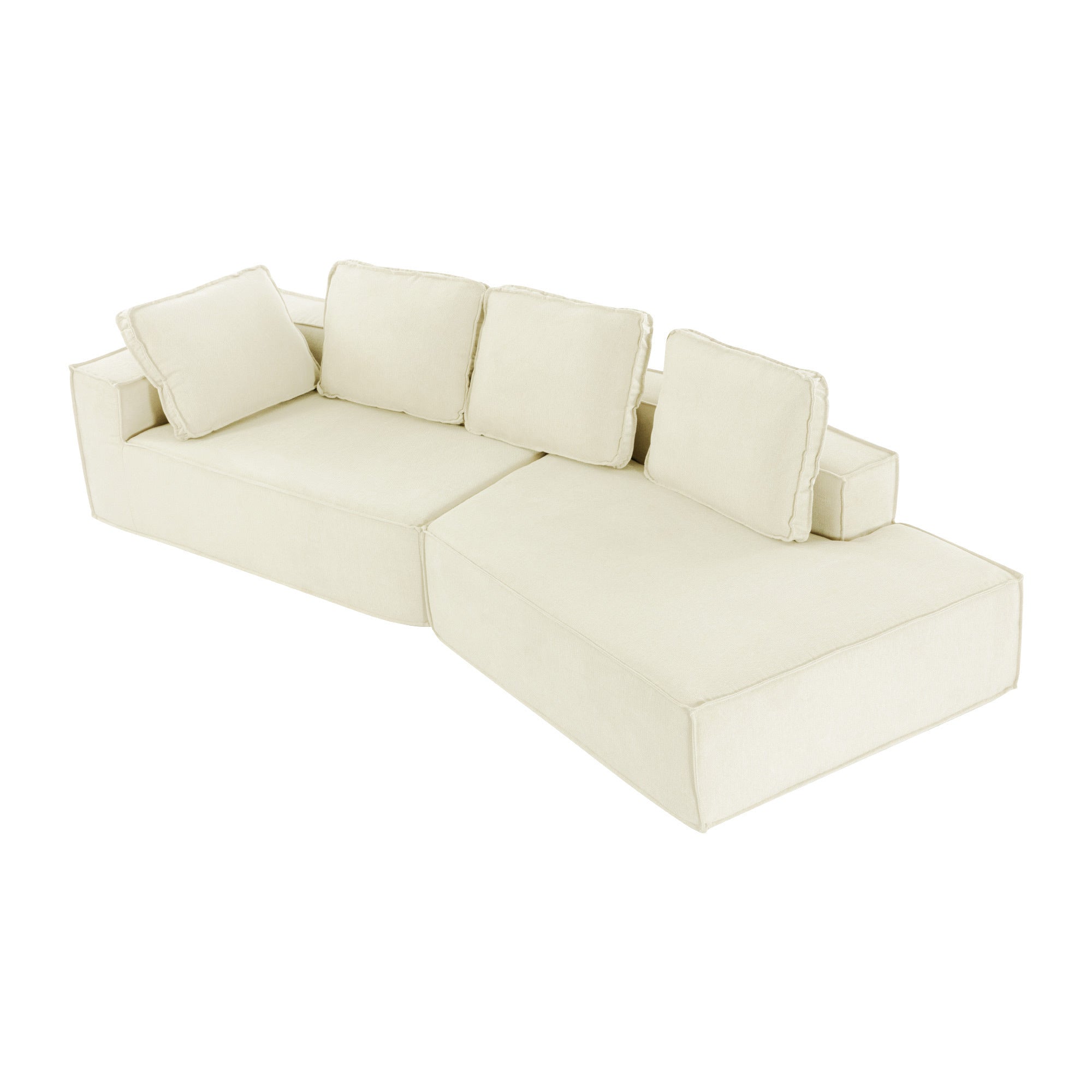 125" Stylish Chaise Lounge Modern Indoor Lounge Sofa Sleeper Sofa with - Horizon Bliss