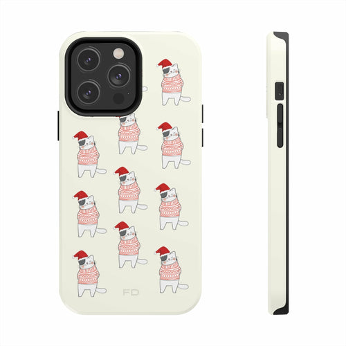 Christmas Cat Tough Case for iPhone with Wireless Charging