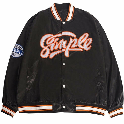 Baseball Jacket Men Letter Embroidery Patch Bomber Coats Autumn - Horizon Bliss