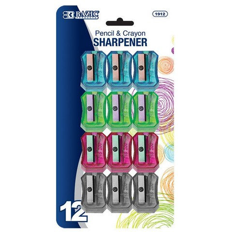 Bazic 1912   Transparent Square Pencil Sharpener (12/pack)  Case of 24 - Horizon Bliss