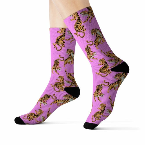 Tiger Fun Novelty Socks Pink - Horizon Bliss