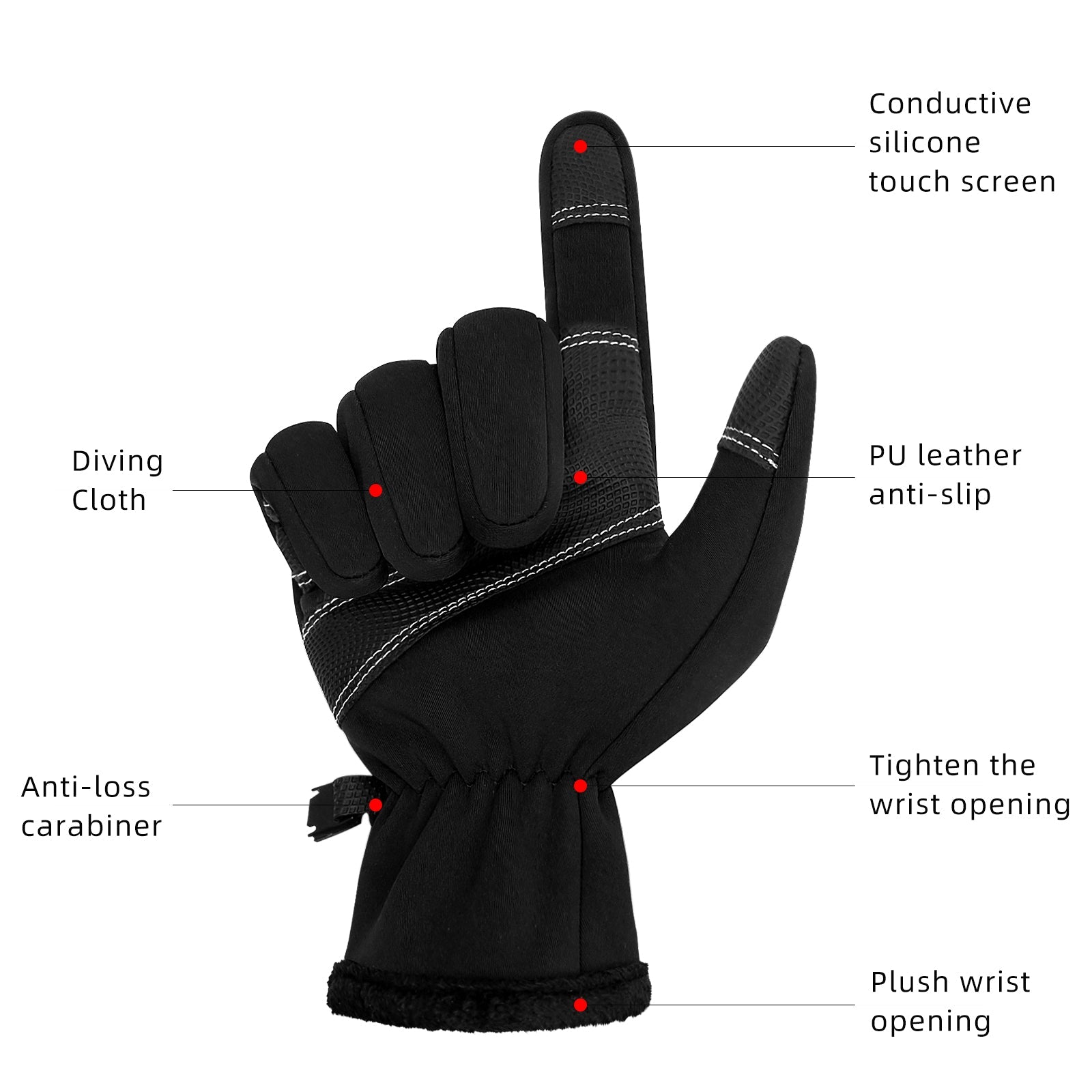 Winter Warm Gloves Touch Screen Gloves for Men Women Anti-Slip Driving