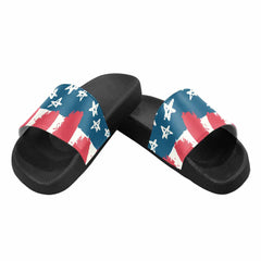 Mens Slide Sandals, Stars And Stripes Print - Horizon Bliss