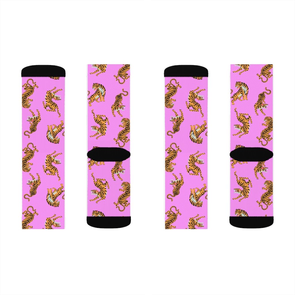 Tiger Fun Novelty Socks Pink - Horizon Bliss