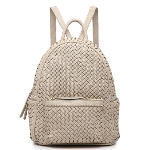 Woven backpack purse for women camel MT1086-13 BR - Horizon Bliss