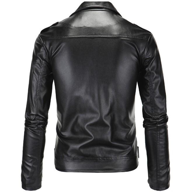 Ninja Stealth Black Mens  Faux Leather Biker Jacket - Horizon Bliss