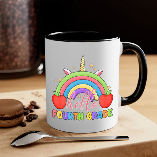 Hello 4th Grade Unicorn Rainbow 14#- 4th grade-Mug / Coffee Cup