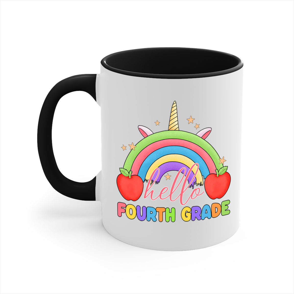 Hello 4th Grade Unicorn Rainbow 14#- 4th grade-Mug / Coffee Cup