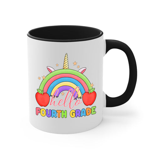 Hello 4th Grade Unicorn Rainbow 14#- 4th grade-Mug / Coffee Cup