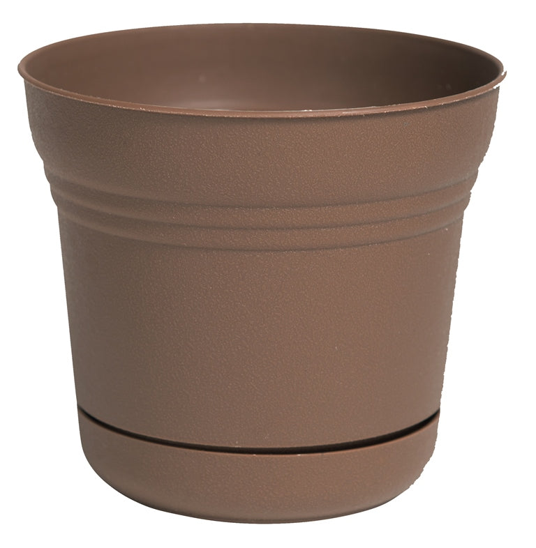 Bloem SP1445 14 in. Saturn Planter, Chocolate