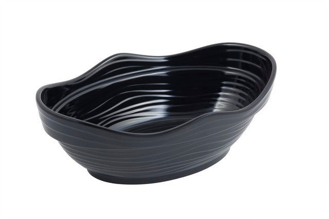 Bon Chef 53205BLACK 12 x 8 x 4 in. Euro Round Bowl 3 quart Bowl, B