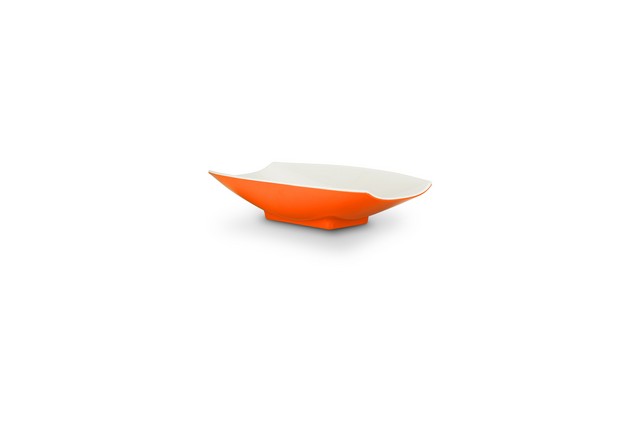 Bon Chef 53701-2ToneOrange 8 x 4.75 x 2 in. Melamine Curves Bowl with