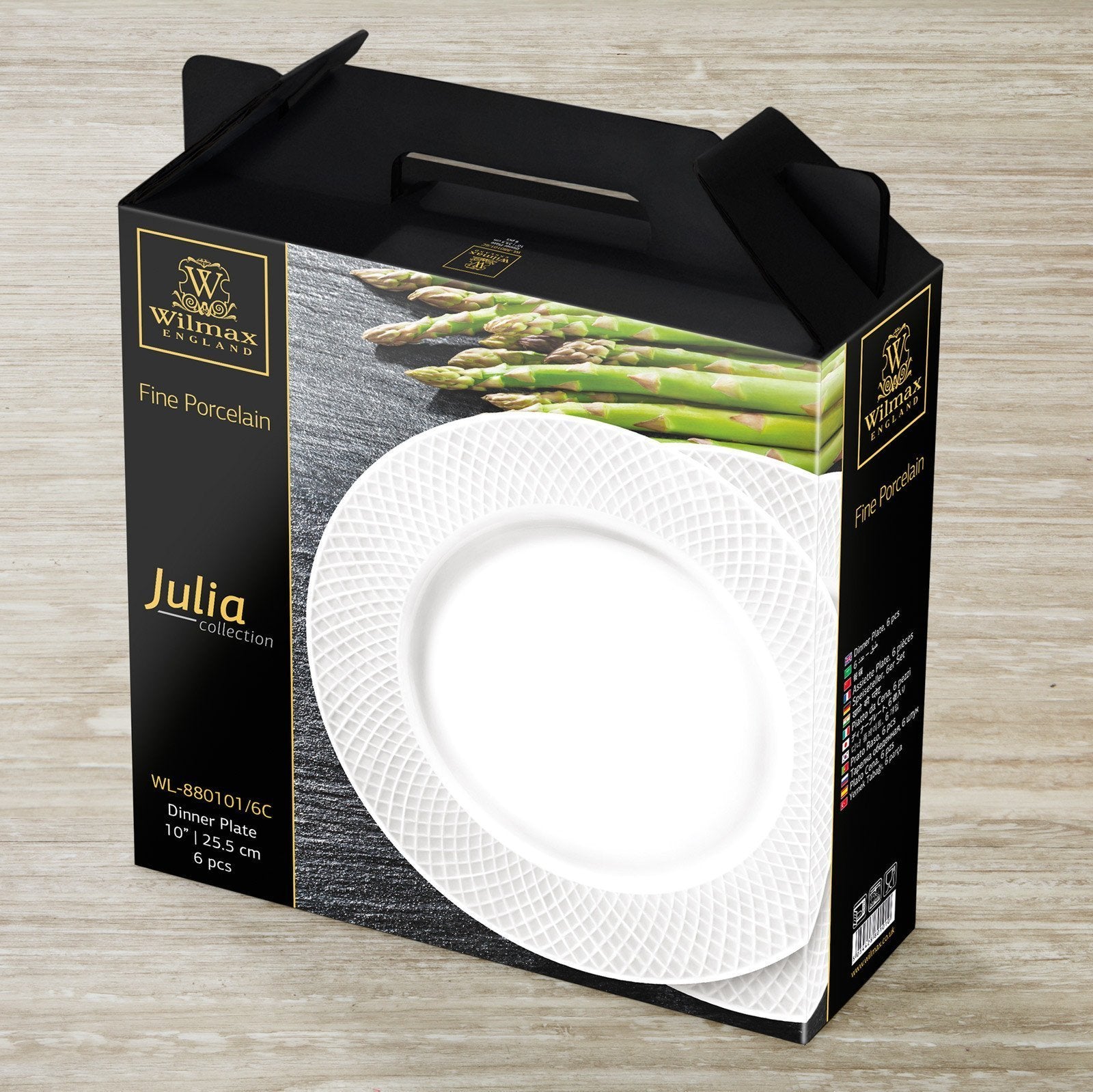 Fine Julia Porcelain Deep Plate Dinnerware Set For 6 Including 10"
