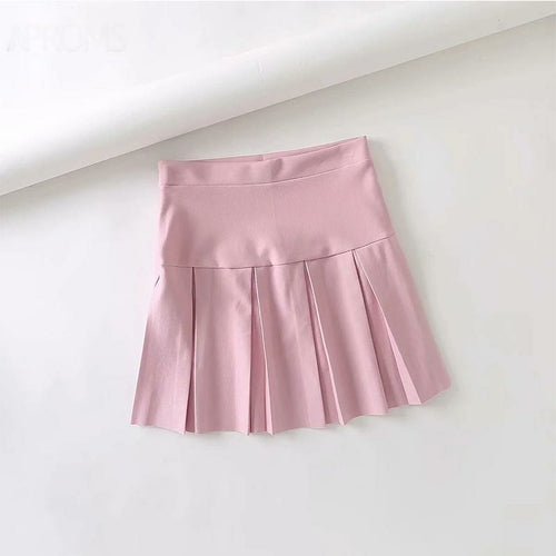 Candy Color Pleated Short Mini Skirts - Horizon Bliss