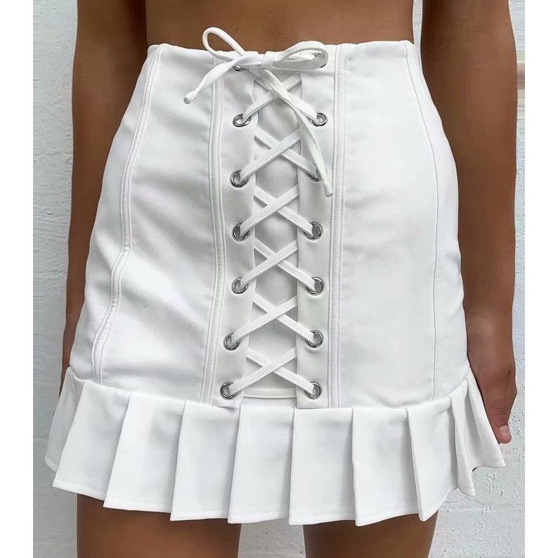 High Waist Lace-up Short Mini Skirt - Horizon Bliss