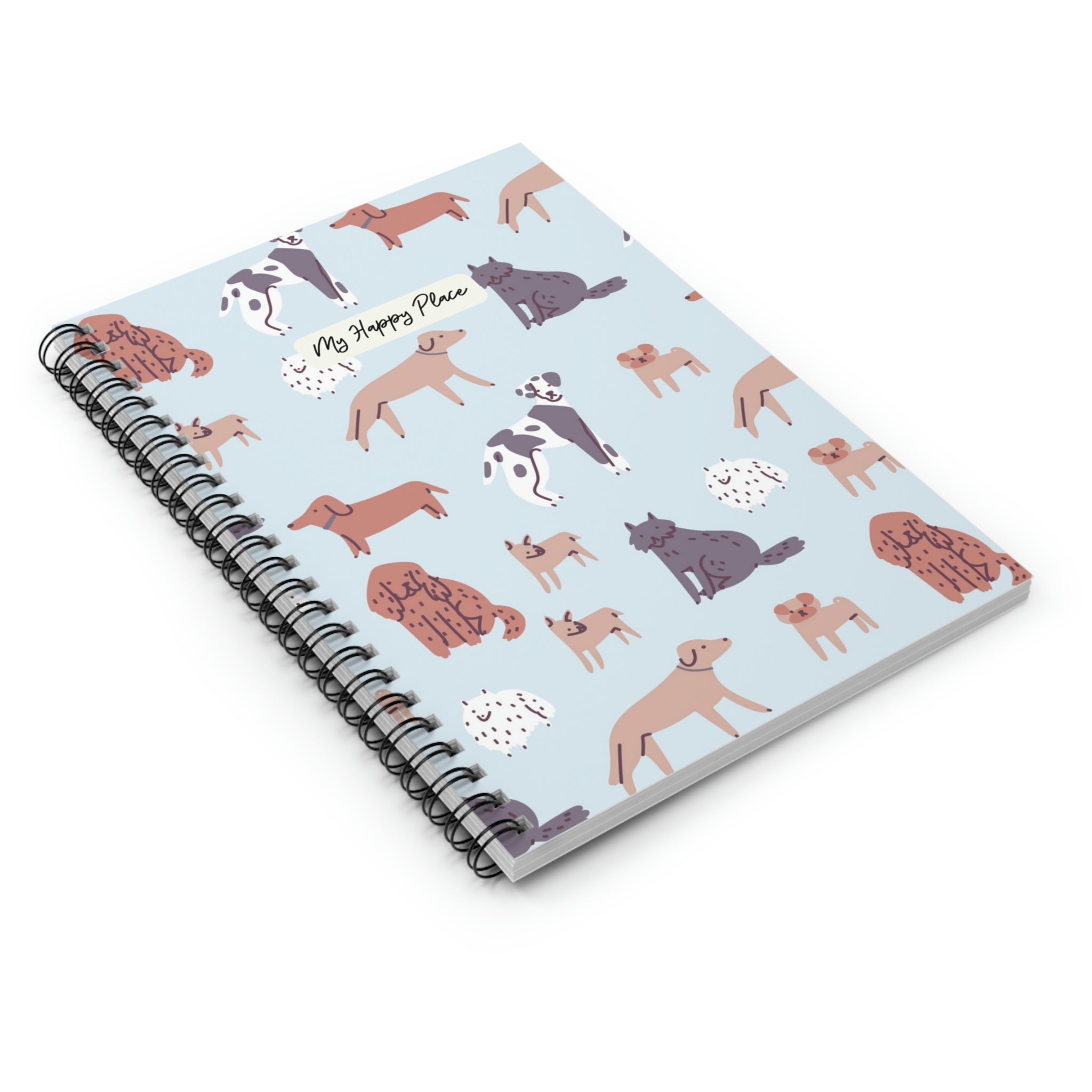 My Happy Place Dog Pattern Spiral Notebook - Horizon Bliss