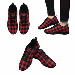 Sneakers For Men,   Buffalo Plaid Red And Black - Running Shoes Dg848 - Horizon Bliss