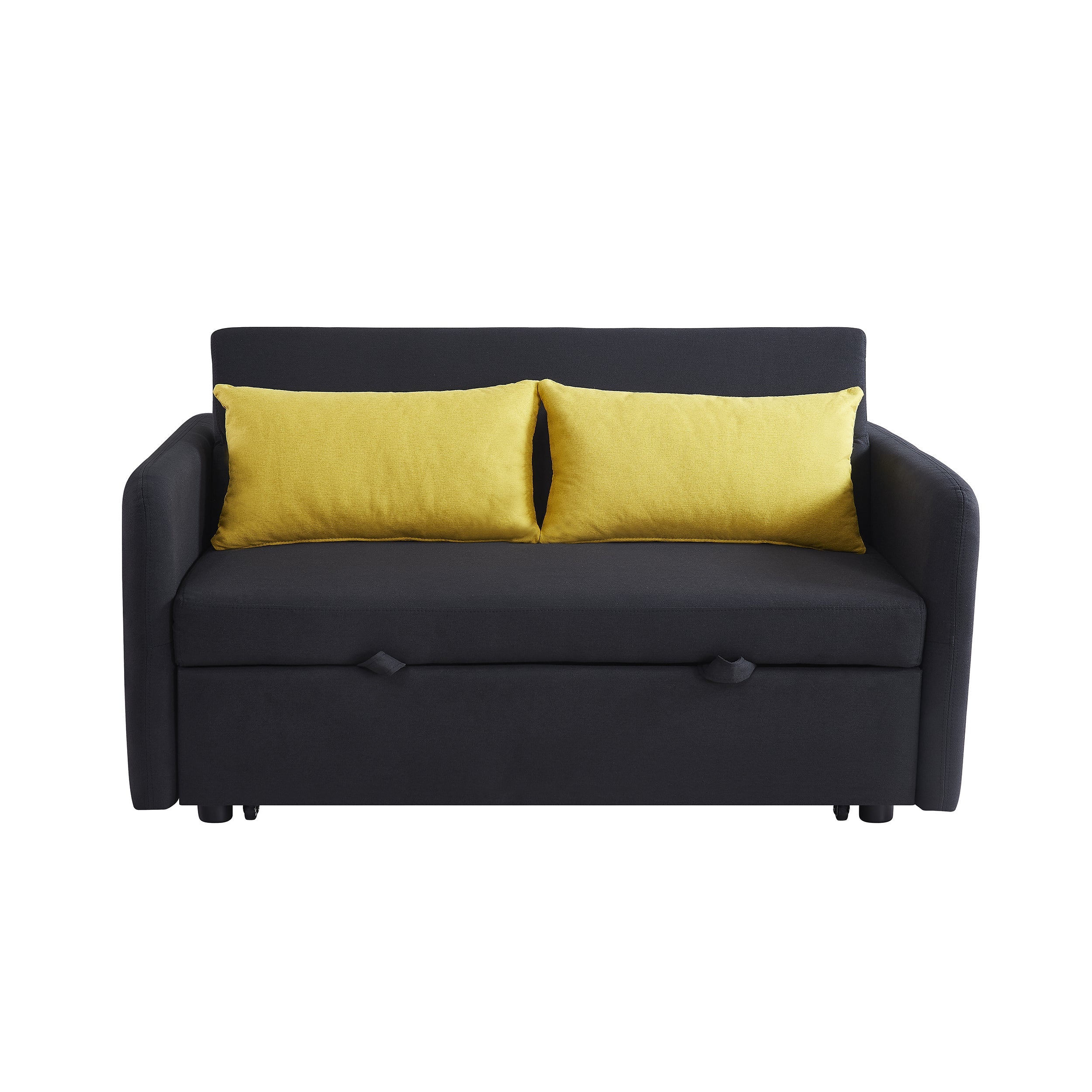 Twins Sofa Bed Black Fabric - Horizon Bliss