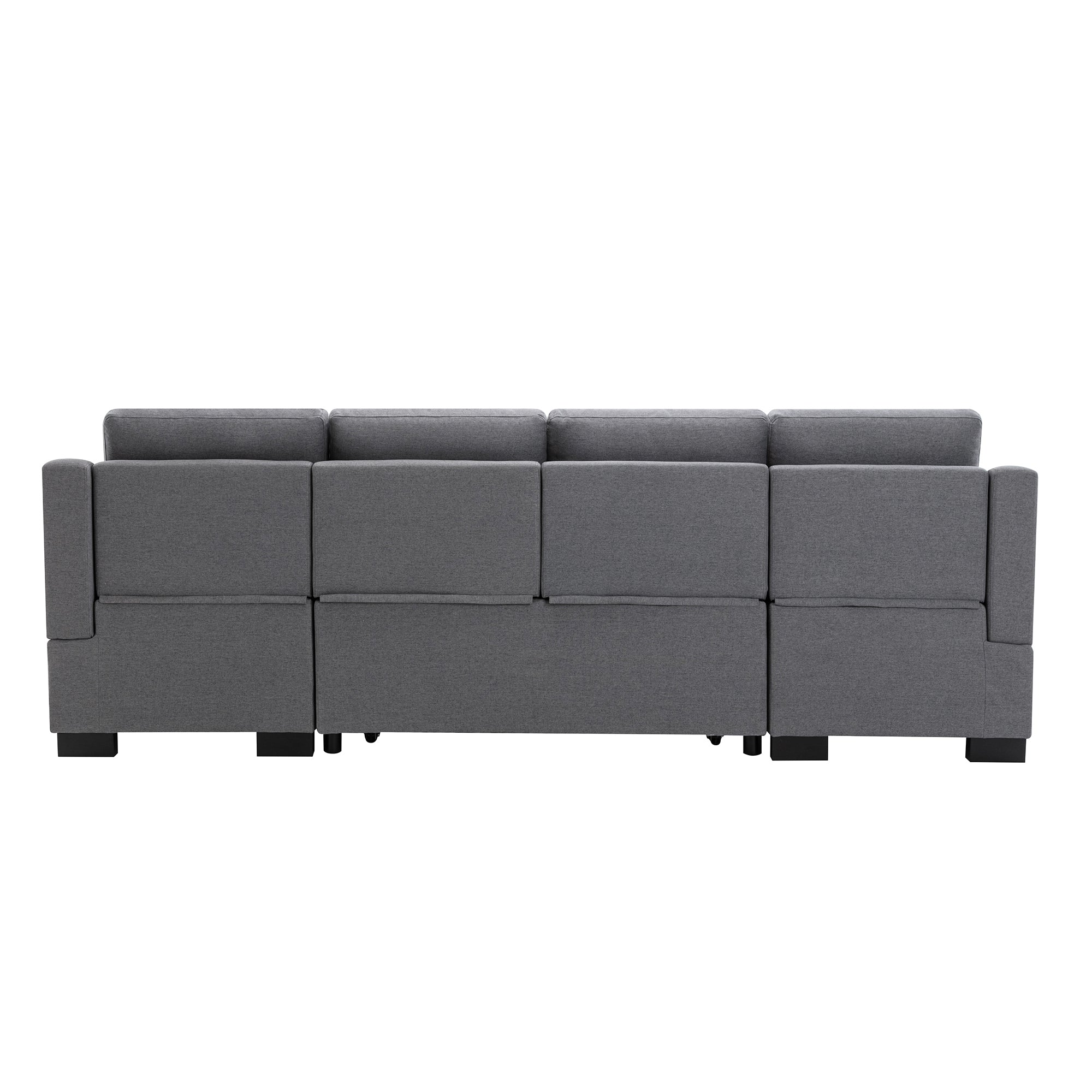 Upholstery Sleeper Sectional Sofa with Double Storage Spaces, 2 - Horizon Bliss