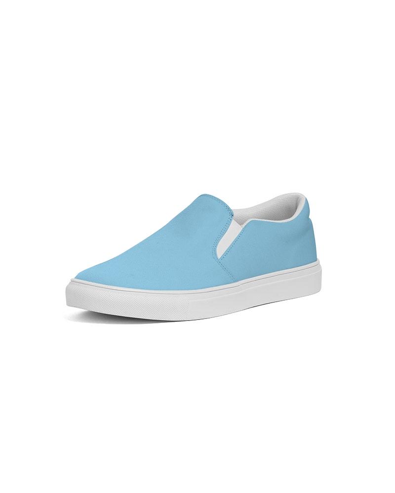 Womens Sneakers - Light Blue Low Top Slip-on Canvas Shoes - Horizon Bliss